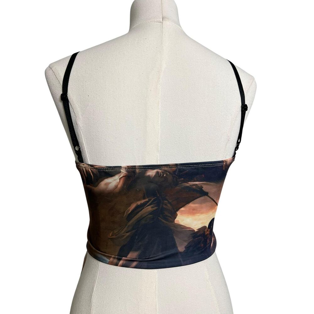 DO MY SELF Corset Top Womens Medium Multicolor Art Graphic Bustier Garter Sexy - Picture 7 of 9